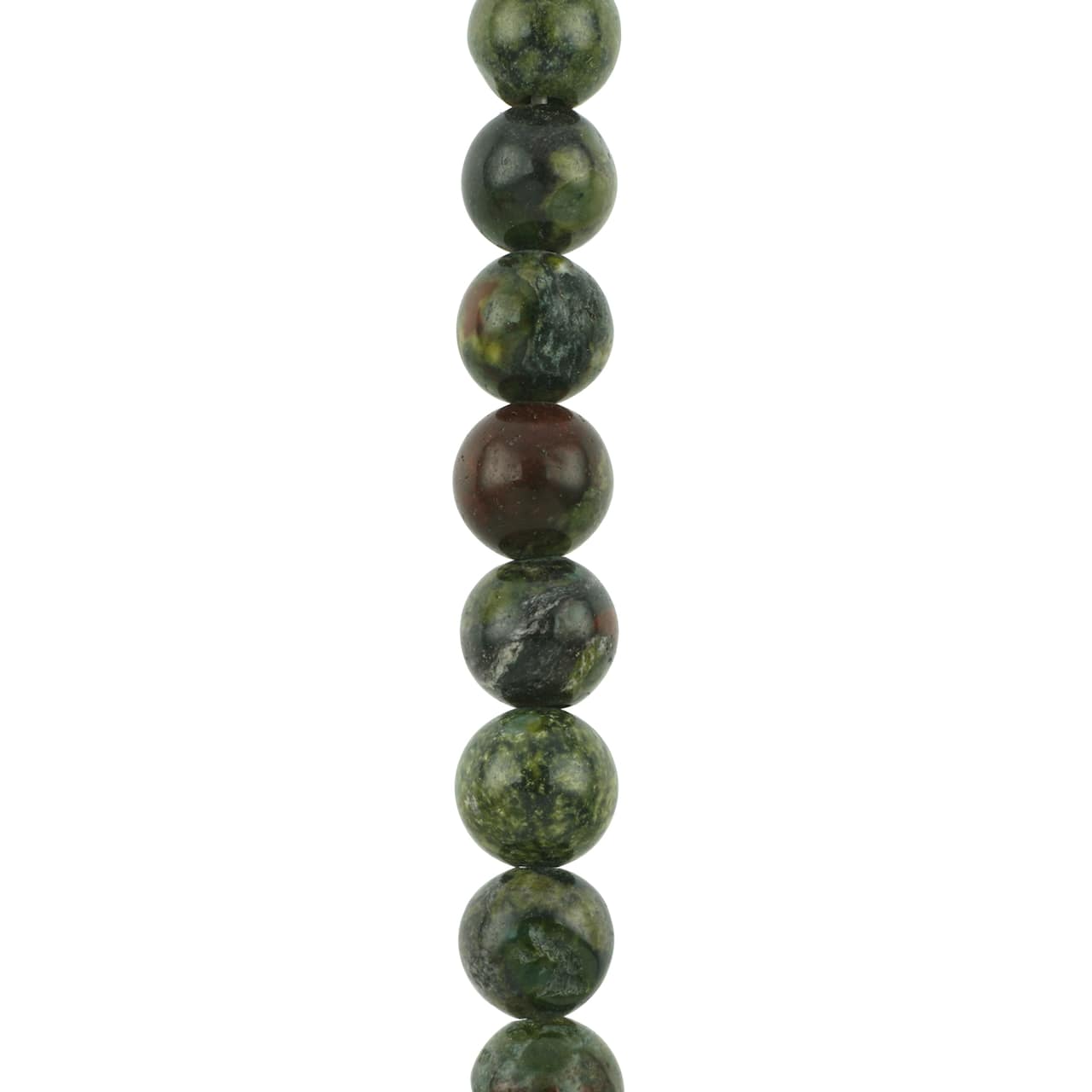 Dark Green & Red Dragon Blood Round Beads by Bead Landing™